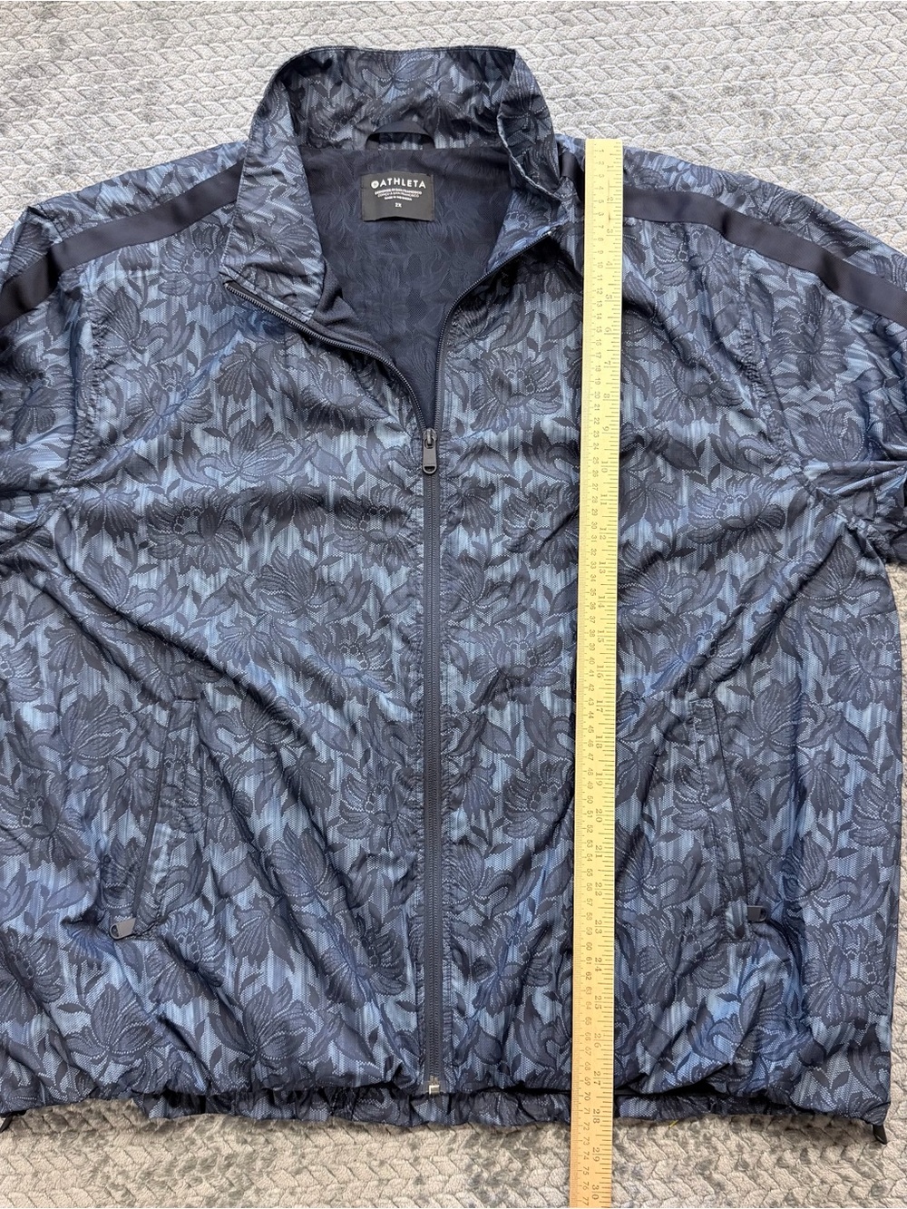 ATHLETA Sightseer Lace Jacket Women’s 2X Navy Black Floral Windbreaker Full Zip - Picture 14 of 14